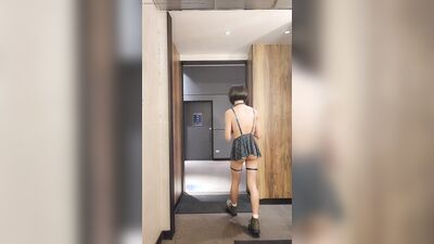 The Schoolgirl Pervert !! Exhibitionist Gina having fun in public