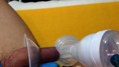 Trying out Breast Pump on my foreskin.