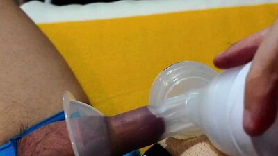 Trying out Breast Pump on my foreskin.