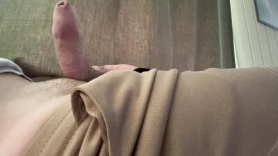 Jerking off.