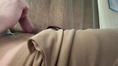 Jerking off.