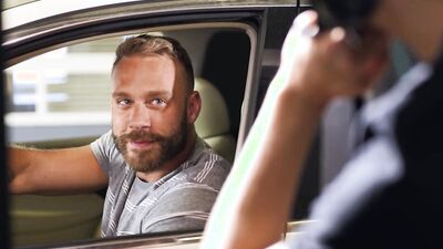 Slutty Barista Joey Mills Rides Brogan's Hard Dick Till He Cums And Takes A Hot Cream In His Mouth - MEN