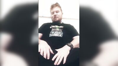 Sexy young redread with a thick cock cums super hard and moans like a whore while masturbating