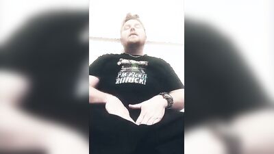Sexy young redread with a thick cock cums super hard and moans like a whore while masturbating