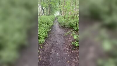 Left clothes and cum after a long walk naked