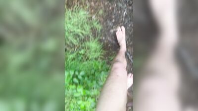 Left clothes and cum after a long walk naked