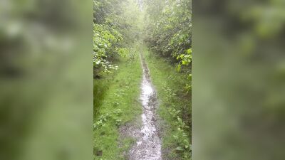 Left clothes and cum after a long walk naked