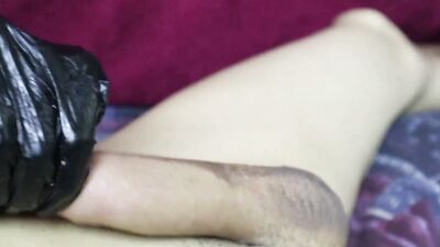 A large flow of fresh sperm from a professional penis massage