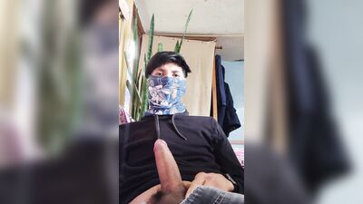 I masturbate my cock and end up cumming, with a porn.