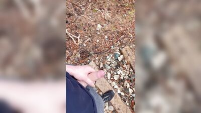 Jerking off on public hiking trail