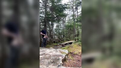 Jerking off on public hiking trail