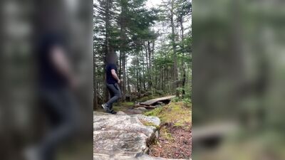 Jerking off on public hiking trail