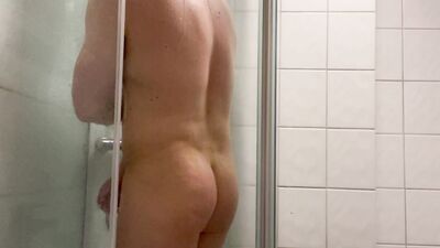 Taking a shower in the morning.