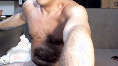 Horny Naked Hairy Masturbator Plays with Anal Toy
