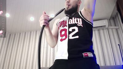 Dancing and smoking on Chaturbate broadcast. Huge cock cums POV