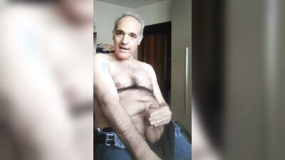 Davide, during a live show, calls a slutty friend of his because he is horny and wants to cum.