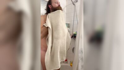 Hairy Bearded Bear Showering
