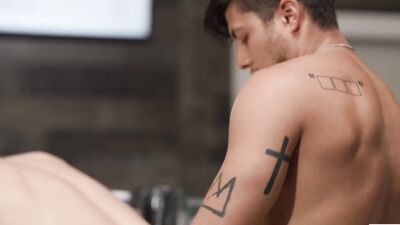Slutty Cafe Employee Troye Dean Can't Wait To Be Drilled By Angel Rivera's Hard Rock Dick - MEN