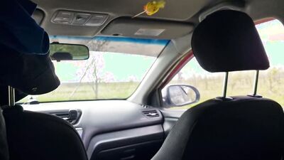Hot cruise of a stranger in public near the highway with cum!