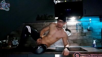 KinkyChrisX - Kitchen fuck in thigh high socks