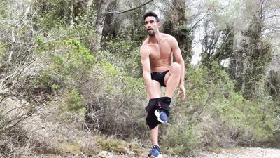 Very risky naked hiking