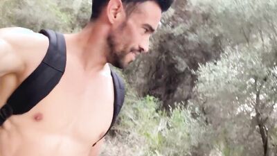 Very risky naked hiking