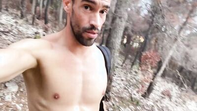 Very risky naked hiking