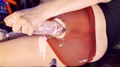 my wrecked fist hole riding a giant dildo