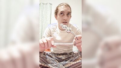 Playing with Vibrating Anal Beads for the First Time (full vid, intense orgasm)