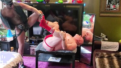 LEATHER FUCK! BBC leather guy fucks bear and cums on him