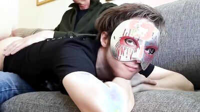 Amateur boy receives his first caning