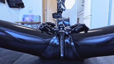 Rubber dolls with cute moaning girls and interlocking vibrators for hypnotic masturbation????