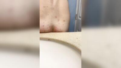 Having fun in the bathroom