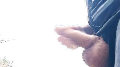 Big dick cums three times in forest
