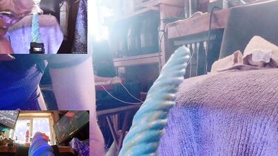 Lion Gets His Ass Stretched with Big Blue Anal Dildo