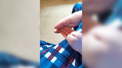 Wanking of an unusual cock and cumming
