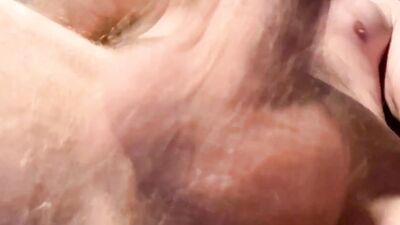 I'm playing a video game and I'm horny! I cum on my chest with a massive loads of cum!
