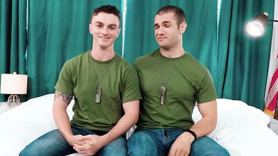 Fresh Hunk Recruit Drilled By Giant Cocked Stud - Kyler Drayke, Robert Law - ActiveDuty