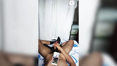 I wear only socks and a cap and jerk off until releasing a huge load of semen [Side A, Your sight]