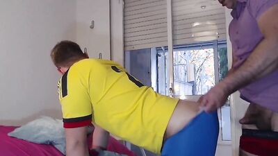 hot fuck session with boxers on a 2 huge creampoies