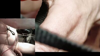 E-stim tits nipples and needles masturb cum on webcam chatroom and cam02