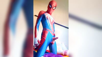 Spiderman jerking off