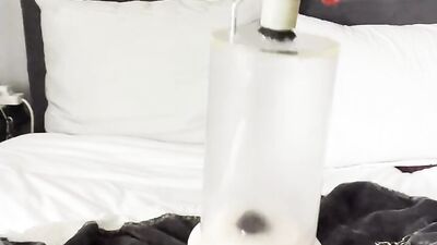 Face fucked by milking machine