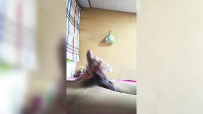 Chuco masturbates his big cock after school