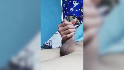 Young guy with huge cock ends up giving himself a hard cumshot
