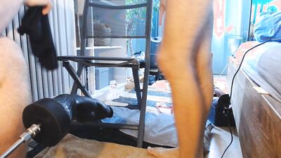 Some FFUN with BF, cum and blowjob while fuck machine fucks me