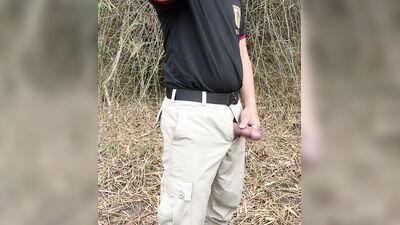 Thai uniform with sex toy outdoor