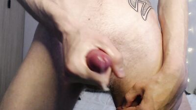 Endo Jerking off with fingers in ass