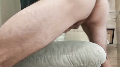 Horny Amateur Masturbates His Monster and Fucks the Pillow in Various Positions