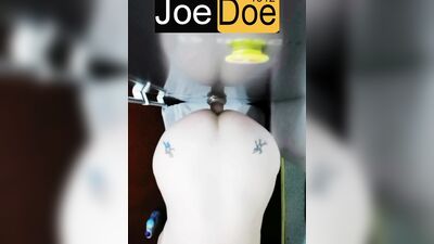 Big dildo on fridge in my ass